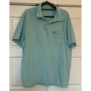 Vineyard Vines Edgartown Polo Shirt Sz Medium Aquamarine 100% Cotton Preppy Soft